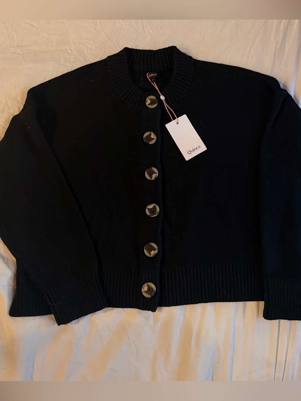 Quince 100% Organic Cotton Cropped Cardigan - Picture 2 of 4